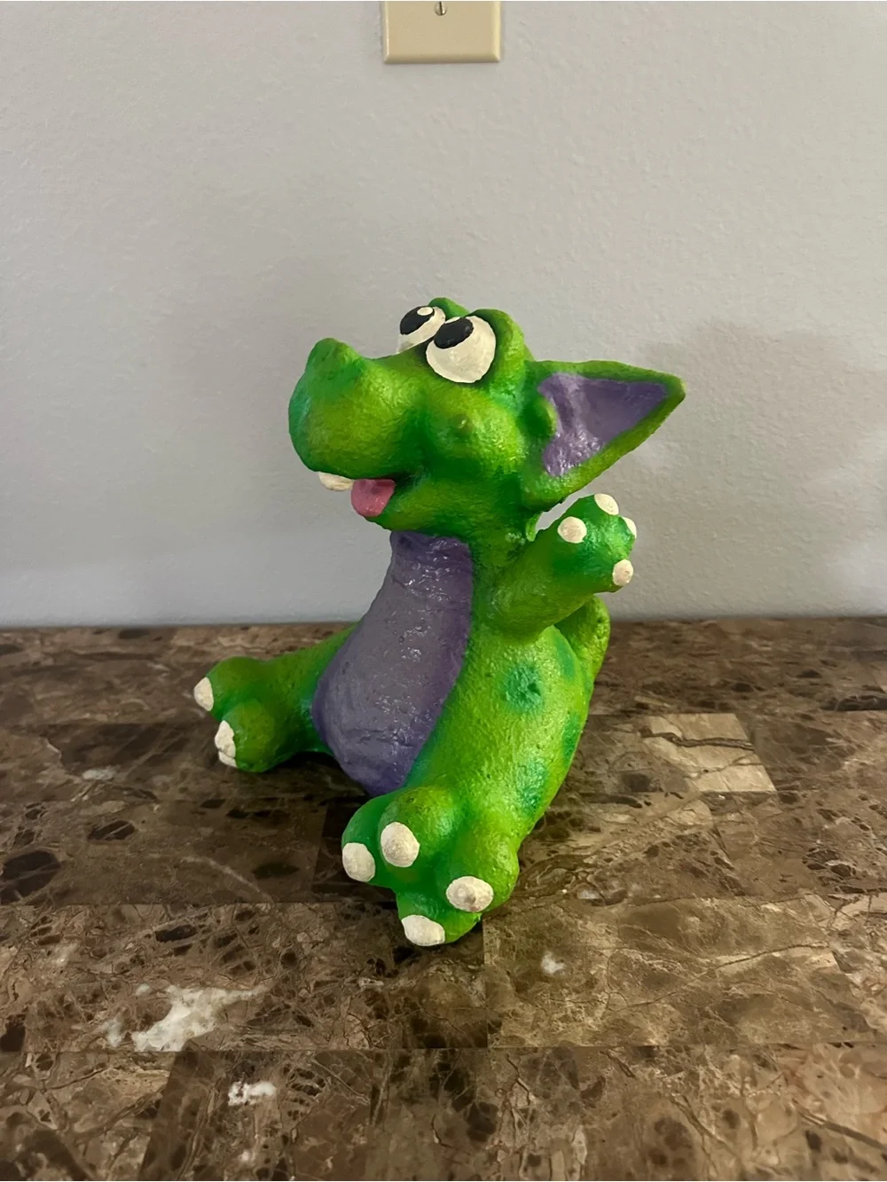 Green & Purple Plush Dragon Small Pet Toy